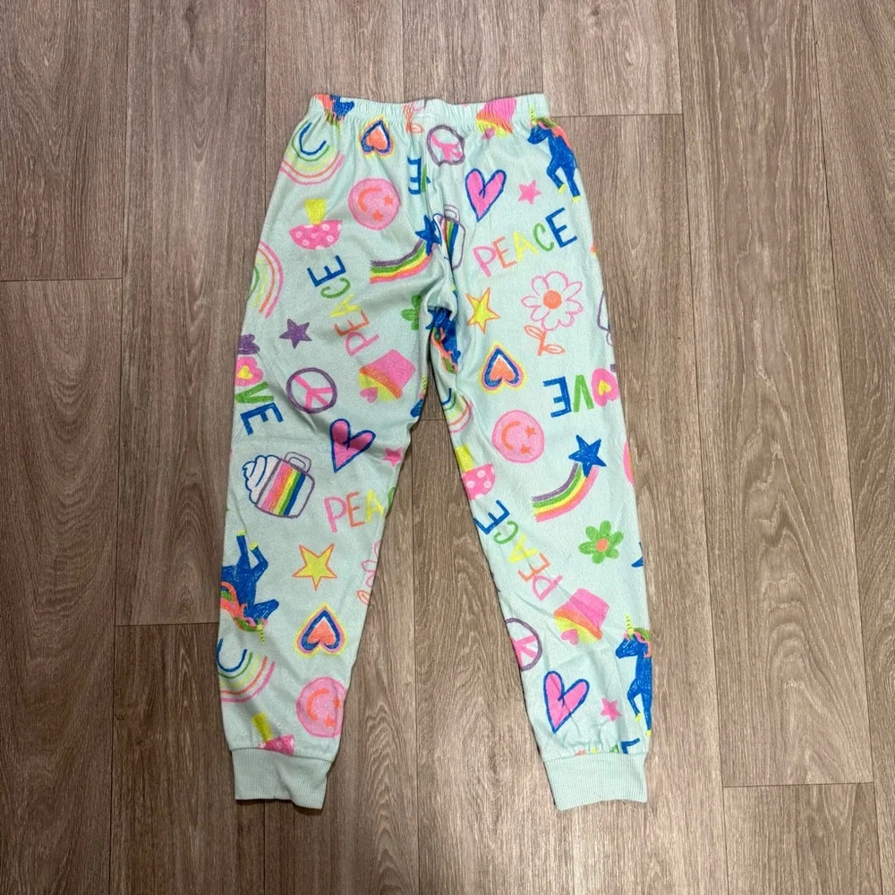 Girls Sz 10 Long Sleeve Pants Pajamas Colorful The Children’s Place Doodle Peace